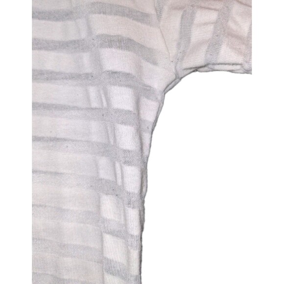 Gap Women's White Striped Long Sleeve Shirt Partially Sheer | Size XL - Picture 2 of 9